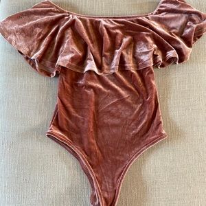 Velvet Dusty Rose Forever 21 Bodysuit